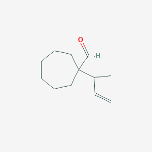 molecular formula C12H20O B13267675 1-(But-3-en-2-yl)cycloheptane-1-carbaldehyde 