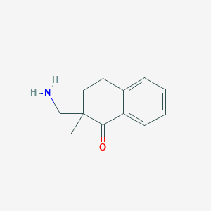 molecular formula C12H15NO B13267676 2-(Aminomethyl)-2-methyl-1,2,3,4-tetrahydronaphthalen-1-one 