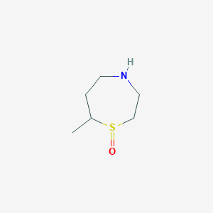 molecular formula C6H13NOS B13267688 7-Methyl-1,4-thiazepan-1-one 