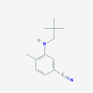 molecular formula C13H18N2 B13267690 3-[(2,2-Dimethylpropyl)amino]-4-methylbenzonitrile 