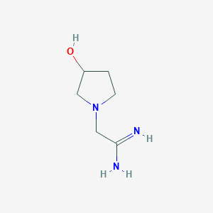 molecular formula C6H13N3O B13267698 2-(3-Hydroxypyrrolidin-1-yl)ethanimidamide 