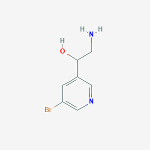 molecular formula C7H9BrN2O B13267704 2-Amino-1-(5-bromopyridin-3-yl)ethan-1-ol 