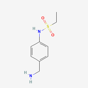 molecular formula C9H14N2O2S B13267717 N-[4-(aminomethyl)phenyl]ethane-1-sulfonamide 