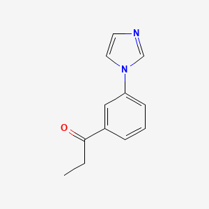 molecular formula C12H12N2O B13267751 1-[3-(1H-Imidazol-1-yl)phenyl]propan-1-one 