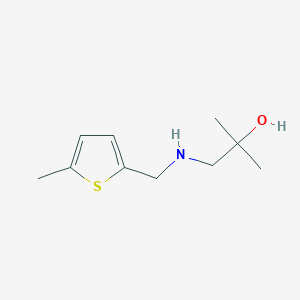 molecular formula C10H17NOS B13267755 2-Methyl-1-{[(5-methylthiophen-2-yl)methyl]amino}propan-2-ol 
