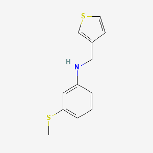 molecular formula C12H13NS2 B13267793 3-(Methylthio)-N-(thiophen-3-ylmethyl)aniline CAS No. 1019484-55-9