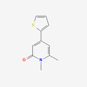 molecular formula C11H11NOS B13267831 1,6-Dimethyl-4-(thiophen-2-yl)-1,2-dihydropyridin-2-one 