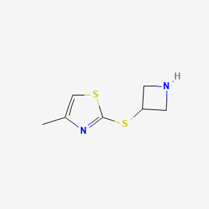 molecular formula C7H10N2S2 B13267855 2-(Azetidin-3-ylsulfanyl)-4-methyl-1,3-thiazole 