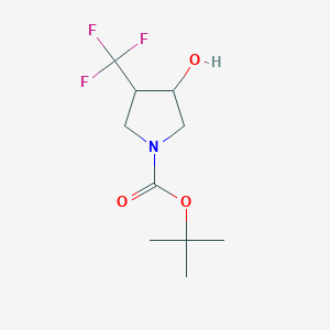 molecular formula C10H16F3NO3 B13267896 tert-Butyl 3-hydroxy-4-(trifluoromethyl)pyrrolidine-1-carboxylate 