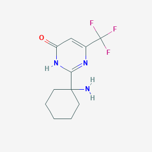 molecular formula C11H14F3N3O B13267915 2-(1-aminocyclohexyl)-4-(trifluoromethyl)-1H-pyrimidin-6-one 