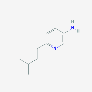 molecular formula C11H18N2 B13267924 4-Methyl-6-(3-methylbutyl)pyridin-3-amine 