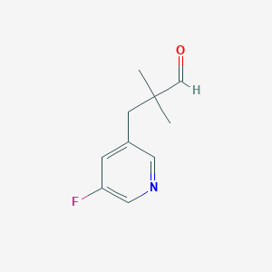 molecular formula C10H12FNO B13267955 3-(5-Fluoropyridin-3-yl)-2,2-dimethylpropanal 