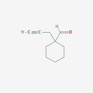 molecular formula C10H14O B13267957 1-(Prop-2-YN-1-YL)cyclohexane-1-carbaldehyde 