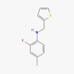 molecular formula C12H12FNS B13267962 2-fluoro-4-methyl-N-(thiophen-2-ylmethyl)aniline 