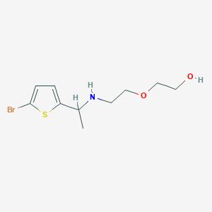 molecular formula C10H16BrNO2S B13267964 2-(2-{[1-(5-Bromothiophen-2-yl)ethyl]amino}ethoxy)ethan-1-ol 