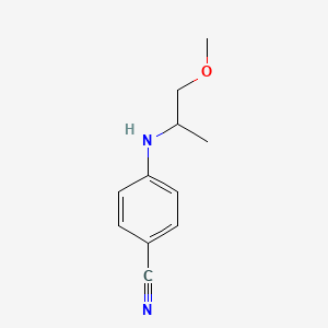 molecular formula C11H14N2O B13267965 4-[(1-Methoxypropan-2-yl)amino]benzonitrile 