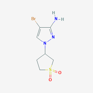 molecular formula C7H10BrN3O2S B13267985 3-(3-Amino-4-bromo-1h-pyrazol-1-yl)tetrahydrothiophene 1,1-dioxide 
