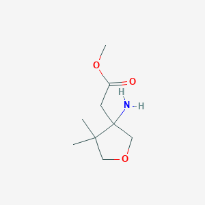 molecular formula C9H17NO3 B13267999 Methyl 2-(3-amino-4,4-dimethyloxolan-3-yl)acetate 