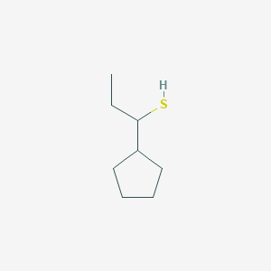 molecular formula C8H16S B13268017 1-Cyclopentylpropane-1-thiol 