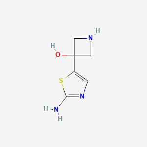 molecular formula C6H9N3OS B13268022 3-(2-Amino-1,3-thiazol-5-yl)azetidin-3-ol 