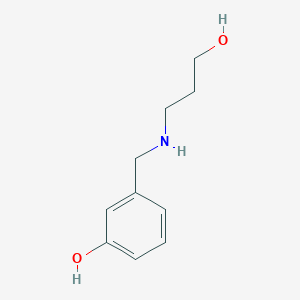 molecular formula C10H15NO2 B13268070 3-{[(3-Hydroxypropyl)amino]methyl}phenol 