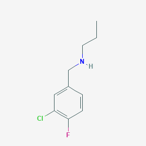 molecular formula C10H13ClFN B13268092 [(3-Chloro-4-fluorophenyl)methyl](propyl)amine 