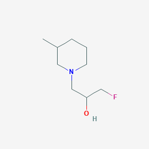 molecular formula C9H18FNO B13268124 1-Fluoro-3-(3-methylpiperidin-1-yl)propan-2-ol 
