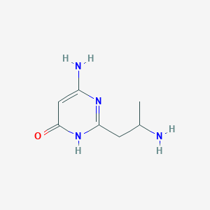 molecular formula C7H12N4O B13268140 6-Amino-2-(2-aminopropyl)-3,4-dihydropyrimidin-4-one 