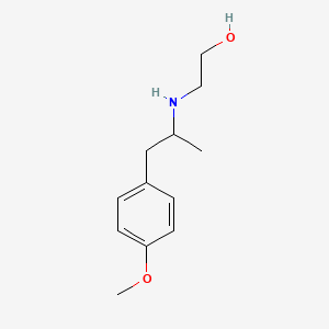 molecular formula C12H19NO2 B13268141 2-{[1-(4-Methoxyphenyl)propan-2-yl]amino}ethan-1-ol 