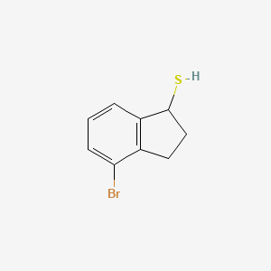 molecular formula C9H9BrS B13268148 4-bromo-2,3-dihydro-1H-indene-1-thiol 