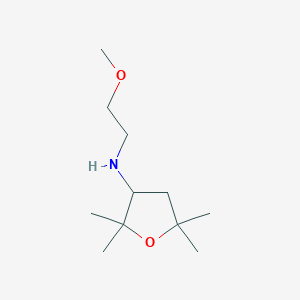 molecular formula C11H23NO2 B13268152 N-(2-Methoxyethyl)-2,2,5,5-tetramethyloxolan-3-amine 