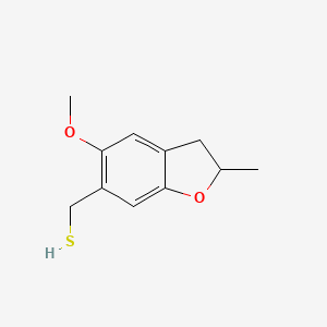 molecular formula C11H14O2S B13268180 (5-Methoxy-2-methyl-2,3-dihydro-1-benzofuran-6-yl)methanethiol 