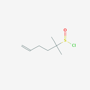 molecular formula C7H13ClOS B13268203 2-Methylhex-5-ene-2-sulfinyl chloride 