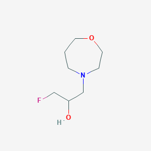 molecular formula C8H16FNO2 B13268211 1-Fluoro-3-(1,4-oxazepan-4-yl)propan-2-ol 