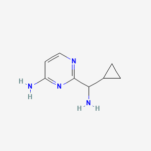 molecular formula C8H12N4 B13268215 2-[Amino(cyclopropyl)methyl]pyrimidin-4-amine 