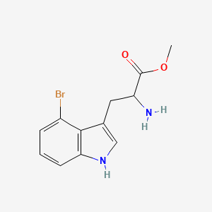 molecular formula C12H13BrN2O2 B13268256 Methyl 2-amino-3-(4-bromo-1H-indol-3-yl)propanoate 