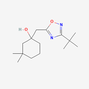 molecular formula C15H26N2O2 B13268270 1-[(3-tert-Butyl-1,2,4-oxadiazol-5-yl)methyl]-3,3-dimethylcyclohexan-1-ol 