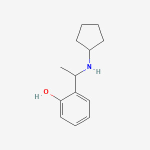 molecular formula C13H19NO B13268297 2-[1-(Cyclopentylamino)ethyl]phenol 