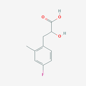 molecular formula C10H11FO3 B13268309 3-(4-Fluoro-2-methylphenyl)-2-hydroxypropanoic acid 