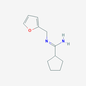 molecular formula C11H16N2O B13268346 N-(furan-2-ylmethyl)cyclopentanecarboximidamide 