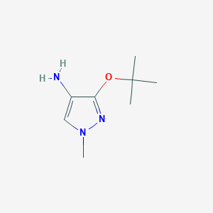 molecular formula C8H15N3O B13268354 3-(tert-Butoxy)-1-methyl-1H-pyrazol-4-amine 