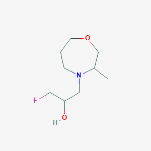 molecular formula C9H18FNO2 B13268406 1-Fluoro-3-(3-methyl-1,4-oxazepan-4-yl)propan-2-ol 