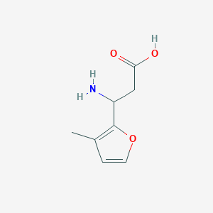 molecular formula C8H11NO3 B13268416 3-Amino-3-(3-methylfuran-2-yl)propanoic acid 