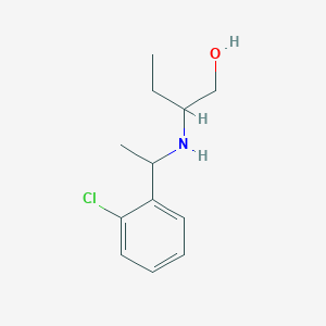 molecular formula C12H18ClNO B13268434 2-{[1-(2-Chlorophenyl)ethyl]amino}butan-1-ol 