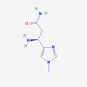 molecular formula C7H12N4O B13268435 (3S)-3-Amino-3-(1-methyl-1H-imidazol-4-yl)propanamide 