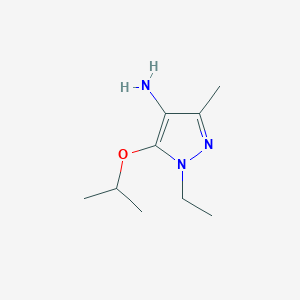 molecular formula C9H17N3O B13268454 1-ethyl-3-methyl-5-(propan-2-yloxy)-1H-pyrazol-4-amine 