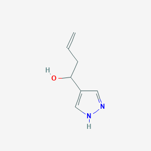 molecular formula C7H10N2O B13268489 1-(1H-Pyrazol-4-yl)but-3-en-1-ol 