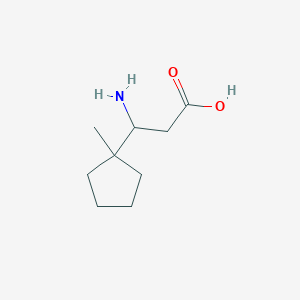 molecular formula C9H17NO2 B13268510 3-Amino-3-(1-methylcyclopentyl)propanoic acid 