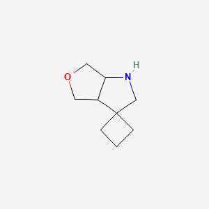 molecular formula C9H15NO B13268517 Hexahydrospiro[cyclobutane-1,3'-furo[3,4-b]pyrrole] 