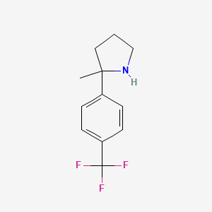 molecular formula C12H14F3N B13268543 2-Methyl-2-[4-(trifluoromethyl)phenyl]pyrrolidine 